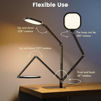 LED Desk Lamp for Home Office, 15W Computer Zoom Lighting with CRI >95, Memory & Timer Function, 1200LM Dimmable Desktop Ring Light for Video Calls, Conference, Reading, Streaming, Study