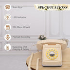 UKBW Audio Guest Book Wedding Phone, 32G Record Customized Audio Message with Guest Book, Retro Style Audio Guestbook for Birthdays Parties Confessions Special Occasions, Beige