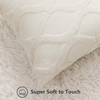 decorUhome Spring Euro Sham Throw Pillow Covers 24x24 Inch Set of 2, Soft Plush Faux Fur Wool Beige Couch Pillow Covers, Decorative Neutral Pillow Cases for Bed Sofa Living Room Home Decor