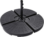 Sunnyglade 18.9" 4Pcs 13L Fan Shaped Water or Sand Filled Umbrella Base/Fan Style Self-Filled Cantilever Offset Umbrella Base Stand Suitable for All Kinds of Cross Tiles (Black)