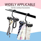 Circular Tie Hanger Updated Twirl Tie Rack Adjustable Twirl Tie Rack Tie Belt, Multipurpose Organizer for Closet Storage(Black)