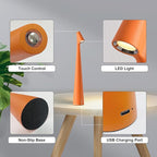 Cordless Small Table Lamps,3 Levels Brightness Portable Desk Lamp,Rechargeable Battery Lights for Outdoor, Restaurant, Bedside, Baby Night Light,Gifts(Orange)