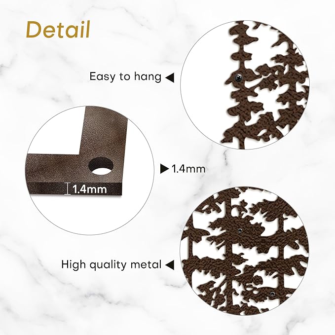 Metal Wall Art Decor Forest Pine Trees Minimalist Iron Tree Design Modern Nature-Inspired Wall Sculpture Hangings Home Decoration for Living Room, Bedroom, Bathroom, Kitchen, Outdoo r- 36" Bronze