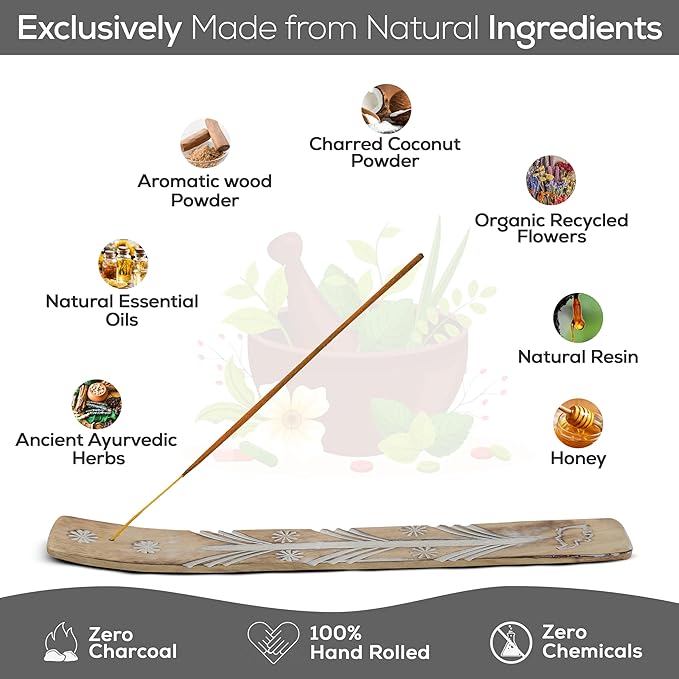 Satya Nag Champa White Sage Incense Sticks, SatyaBng (Bangalore) Insenses 15gmx12 Pack with Raajsee Insence Holder Bundle, Nag Champa Natural Incense