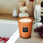 HomeLights Scented Candles - Large Jar Aromatherapy, Natural Soy Wax, 130 Hour Long Burning, Fireside Wood & Glow