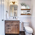 Bathroom Floating Shelves Set of 2 – Rustic Wall Mounted Storage & Decor