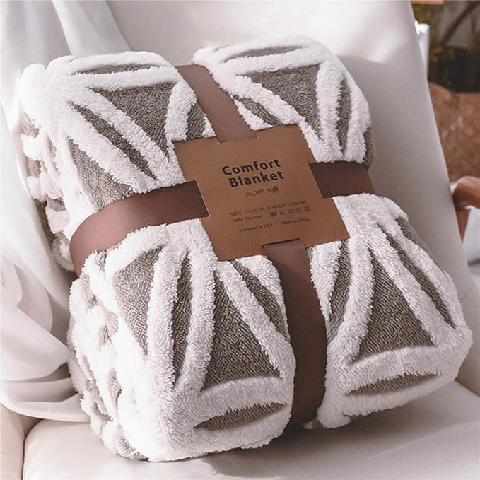 LOMAO Sherpa Fleece Blanket 90x90 Fuzzy Soft Throw Blanket Dual Sided Blanket for Couch Sofa Bed (Grey, 90''x90'')