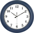 18 Inch Large Wall Clock, Battery Operated Silent Non-Ticking Indoor Outdoor Clock, Vintage Decorative Analog Metal Wall Clock for Living Room, Kitchen, Office, Patio - Blue
