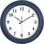 18 Inch Large Wall Clock, Battery Operated Silent Non-Ticking Indoor Outdoor Clock, Vintage Decorative Analog Metal Wall Clock for Living Room, Kitchen, Office, Patio - Blue