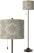 Lucrezia Bronze Club Floor Lamp with Print Shade