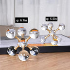 5.5 inch Transparent Golden Crystal Ball, Modern Western House Decorations Aesthetic, Gold Table Decor for Living Room, Office, Bookshelves, Bedroom, Coffee Table and More, Great Gift Ideas