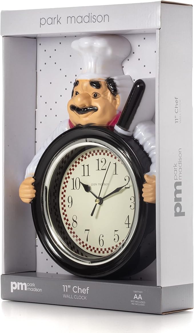 Park Madison 11 Inch Chef Quality Quartz Battery Operated 3 Dimensional Easy to Read Kitchen Dinning Hall Restaurant Café 13767 13767