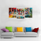 Novatique Graffiti Canvas Wall Art Last Supper Wall Decor Graffiti Picture Print for Dining Room Last Supper by Andrea Solari Decor for Living Room 12 ”x 16 ”x 3Pcs