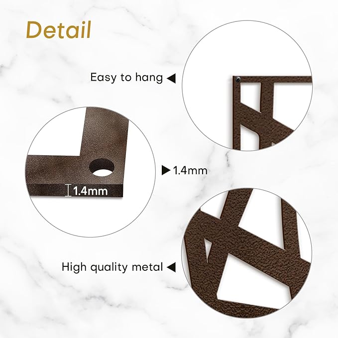 SIGNLEADER Metal Wall Art Decor Abstract Bronze Line Minimalist Modern Abstract Wall Sculpture Hangings Home Decoration for Living Room, Bedroom, Bathroom, Kitchen, Outdoor - 24" Bronze