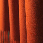 CUDDLE DREAMS Premium Cashmere Throw Blanket with Fringe, Luxuriously Soft (Persimmon)