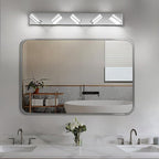 Modern LED Bathroom Lights Fixtures(5-Light),Stainless Steel Chrome Acrylic Wall Lighting,Vanity Lights for Bathroom Over Mirror(6000k 34in)