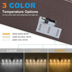 SineRise 6-Light Bronze Vanity Light with 3 Color Modes (3000K/4000K/6000K), Eye Protection LED Bathroom Light Fixture, Dimmable Modern Wall Light Over Mirror with Clear Glass Shade