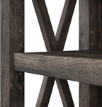 Bush Home Tall 5 Shelf Bookcase for Living Room or Home Office, Large Bookshelf, Modern Farmhouse Style, Key West Collection, Dark Gray Hickory