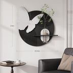 Troartos 3D Textured Black and White Wall Art for Living Room, Modern Minimalist Butterfly with Vase Artwork for Walls, Geometric Round Sandstone Wall Decor for Bedroom, Hallway, Dining Room, Office