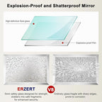 Bathroom Mirror for Over Sink,24x36Inch Silver Thick Anti-Rust Metal Frame, Rectangle Decorative Wall Mirror with HD Tempered Glass, Horizontal or Vertical Mount for Vanity, Bathroom,Living Room