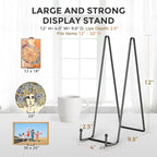 TR-LIFE 4 Pack 12 Inch Large Plate Stands/holder for Display - Metal Picture Frame Holder Stand + Easels for Platter, Book, Plaque, Photo, Table top Art