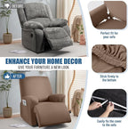 TAOCOCO Recliner Chair Covers 4-Pieces for Oversized Recliner, Stretch Recliner Slipcover for Large Recliners Washable Polyester Soft Fabric Furniture Protector (Oversized Recliner, Light Coffee)