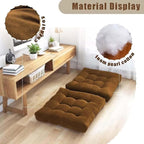 18x18in Floor Pillows Set Square Chair Cushion Pad for Sitting Tufted Corduroy Seat Cushions for Living Room Balconies Office Grass Green