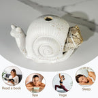 White Ceramic Snail Palo Santo Holder & Modern Chiminea Incense Burner - Elegant Cone Burner for Palo Santo Sticks & Sage - Perfect for Energy Cleansing, Yoga, Meditation, Zen Decor, Altar