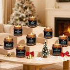 8 Pack Soy Wax Scented Candle Set - Lavender Chamomile, Citrus Sage, Amber Musk, Balsam Cedar, Coffee Whiskey - Long Lasting Aromatherapy Candles, Unisex Home & Gift Set