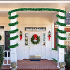 50Ft Green Christmas Garland Decorations,Xams Greenery Tinsel Stems Non-Lit Soft Twist Garland Decor for Tree Stairs Railing Front Door Mantle Fireplace Indoor Outdoor Holiday Home