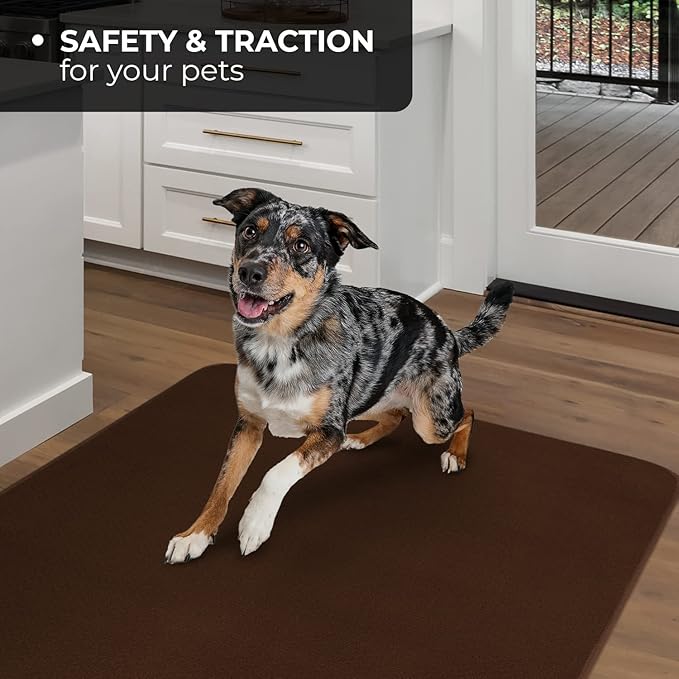 House, Home and More Skid-Resistant Carpet Indoor Area Rug Floor Mat - Chocolate Brown - 3 Ft X 5 Ft - Non Slip Rubber Backing, Stain Resistant, Dog Friendly, Living Room Bedroom Kitchen Entryway