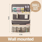 Over Door Storage Organizer, Multi-Pocket Hanging Organizer with Mesh Pockets, Wall Mount Storage Bags, Black and White (gray + white, 2-Tier*2PACK)