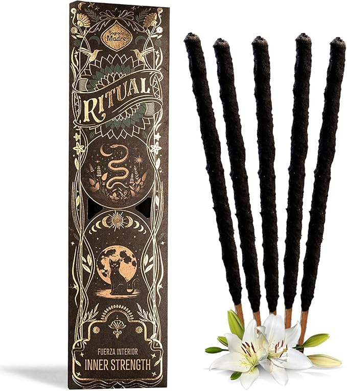 Ritual - Inner Strength Incense Sticks, Reflect, & Empower Your Inner Light, 6 Sticks, 9 Inches Each, Natural Incense with Aromatic Concentrated Oil, Charcoal, Natural Binder - 1 Hour Burn Time