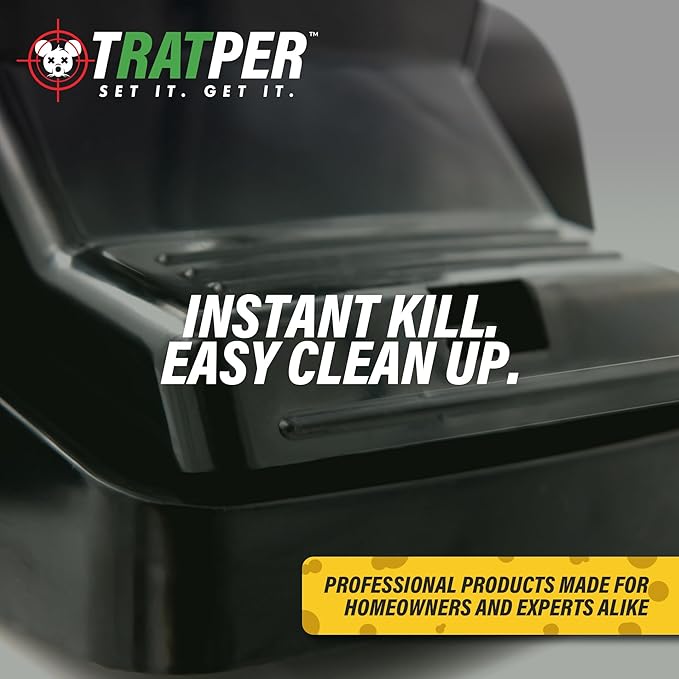 TRATPER Rat and Chipmunk Traps. Prevents Accidental Triggering with Dual Tunneled Design. Covered Snap Traps for Humane Kill, Reusable, Pest Control for Rats, Indoor & Outdoor Use. 4 Pack