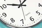 Bernhard Products Retro Wall Clock 12 Inch Blue Kitchen 50's Vintage Design Round Silent Non Ticking Battery Operated Quality Quartz Clock (Robin Egg Blue)