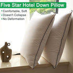 Luxurious Down Pillows - Standard Size, High Fill Power, Breathable Cotton Blend Shell,Down Pillow Ideal for Every Night
