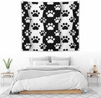 VUMIVI Pet Paws Tapestry Cute Puppy Kitten Black White Animal Paws Modern Funny Art Tapestry Wall Hanging for Living Room Bedroom Dorm Classroom Aesthetic Decor W60xL50in