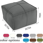 MeMoreCool Stuffed Round Pouf Ottoman Foot Rest, Floor Pouf Foot Stool with Soft Foam Chunk Filling, Small Round Ottoman Footstool Circle Footrest for Living Room