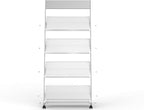 TONGMO Floor-Standing Magazine Rack 4-Layer with Wheels, Brochure Display Stand, High-hardness metal for Exhibitions, Office, and Any Organization Requiring Information Display (Silver)