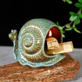 Blue Ceramic Snail Palo Santo Holder – Elegant Chiminea for Sage, Incense Cones, and Candles – Ideal for Meditation, Yoga, Altar & Home Decor – Easy to Clean for an Enhanced Zen Experience