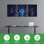BCB Print Custom Wall Canvas Posters (Set of 3) | Personalized Framed Prints for Bedroom, Living Room & Office | Made in USA | Fast Delivery | HD Print