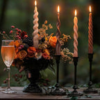 Nuanchu 4 Pcs 7.87 Inch Twisted Taper Candles Wax Unscented Smokeless Spiral Swirl Candlesticks for Wedding Holiday Dinner Party Home Decorations(Neutral)