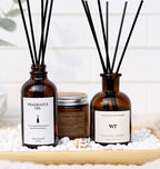WEALD TRIBE Reed Diffuser Set for Bathroom Air Fresheners, Oil Diffuser Sticks | Vanilla Whiskey Scent 4.0 fl oz Home Fragrance with Sticks Defusers | House Bedroom Office Shelf Decor