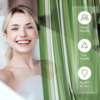AmazerBath Shower Curtain Liner, 72x72 Transparent Pine Green Shower Liner, Lightweight Plastic Shower Curtain Liners, Waterproof Shower Liner for Bathroom with 3 Magnets and 12 Grommet Holes