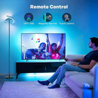 RGBCW Floor Lamp, Color Changing Standing Lamp, Modern Stepless Dimmable LED Floor Light Tall Lamp with Remote Control, 20W 3000-6000K Rotatable Floor Lamps for Living Room, Bedroom, Office