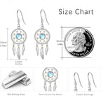 Dream Catcher Earrings for Women 925 Sterling Silver Western Earrings Dream Catcher Dangle Cowgirl Earrings Bohe Jewelry Gifts for Women