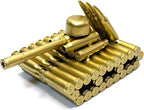 Bullet Shell Military Vehicle Sculptures - Handmade Tank, Airplane, Warship Metal Art Decor for Home, Office, Study Room for Men, Veterans (95 Tank)