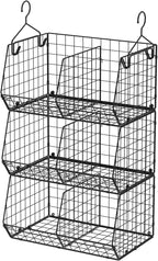3 Tier Closet Hanging Shelves with Divider, Extra Large Closet Organizers and Storage, Clothes Hanging Organizer Clothing Sweaters Handbags Clutches Accessories