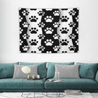 VUMIVI Pet Paws Tapestry Cute Puppy Kitten Black White Animal Paws Modern Funny Art Tapestry Wall Hanging for Living Room Bedroom Dorm Classroom Aesthetic Decor W40xL30in