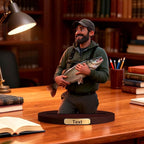 Personalized 3D Cartoon Photo Fishing Figurine Desktop Ornament Home Office Bedside Table Decoration From Your Photos To Office Desk Frames Gift‘S For Fathers And Fishing Enthusiasts (Fishing cartoon)